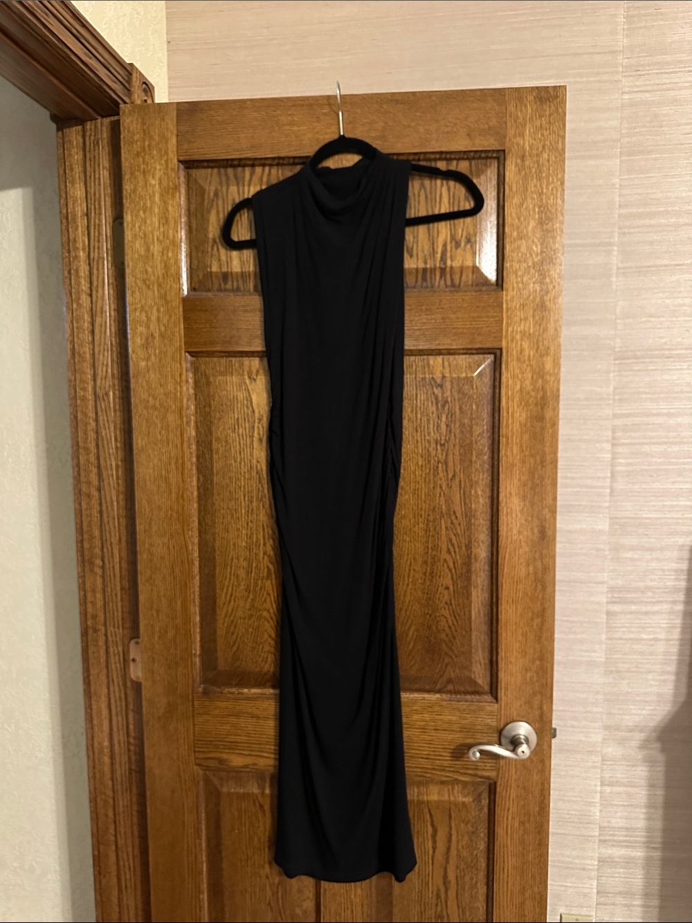a new day Black Sleeveless Maxi Dress with Draped Neck